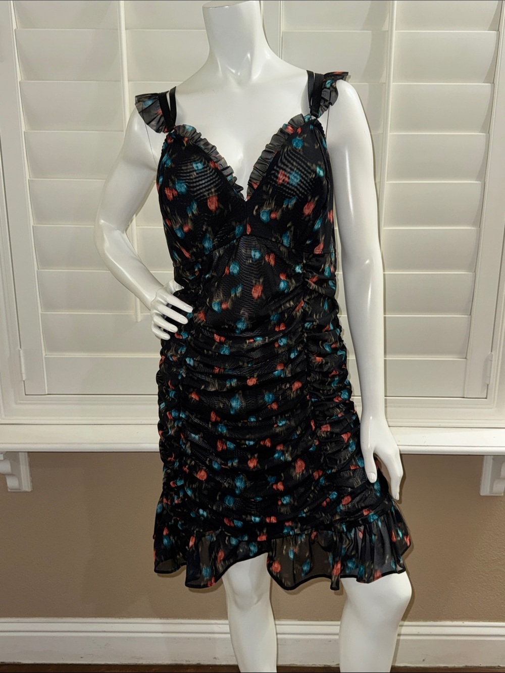 Torrid Ruched Mesh Ruffle Chemise Sweet Ikat